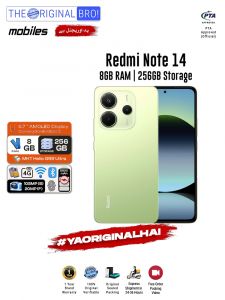 Redmi Note 14 - 8GB RAM - 256GB Storage - Easy Monthly Installments - PTA Approved - 1 Year Official Warranty - The Original Bro Mobiles - TOB70
